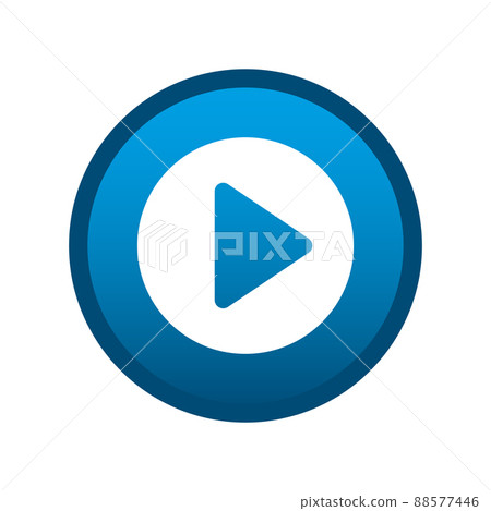 Round media icon start button on white background - Vector 88577446
