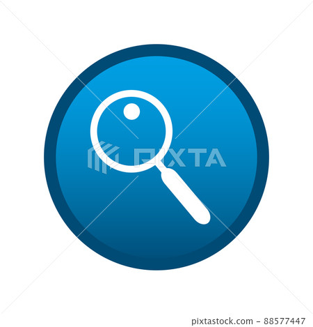 Round media search icon on white background - Vector 88577447