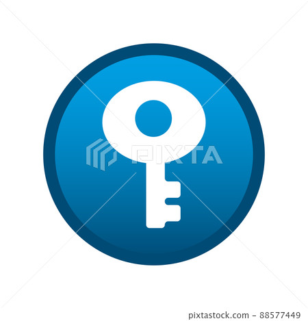 Round media key icon on white background - Vector Round media key icon on white background - Vector 88577449