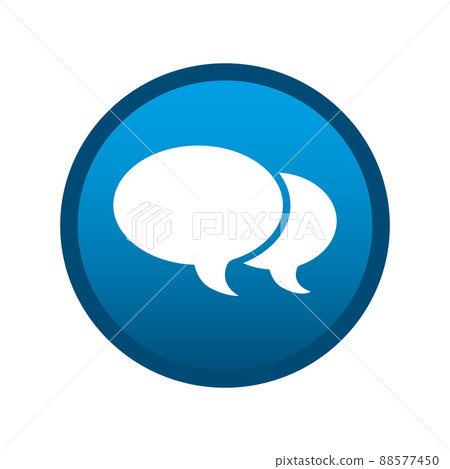 Round media message icon on white background - Vector Round media message icon on white background - Vector 88577450