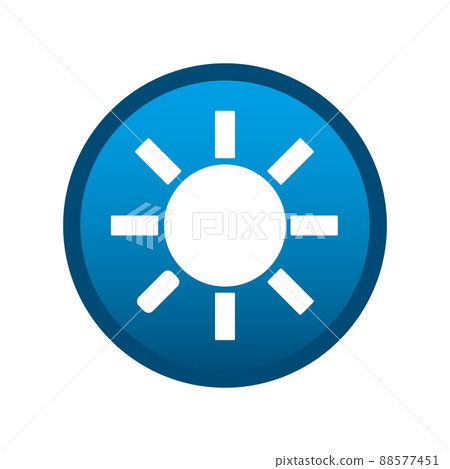 Sun round media icon on white background - Vector Sun round media icon on white background - Vector 88577451