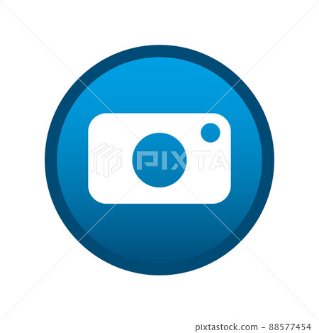 Camera round media icon on white background - Vector 88577454