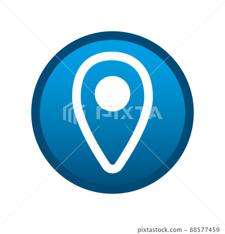 Round media geotag icon on white background - Vector Round media geotag icon on white background - Vector 88577459