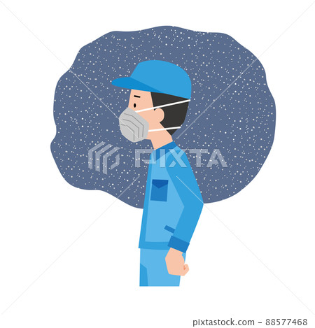 戴著防塵口罩的工人 88577468