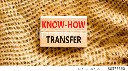Know-how transfer symbol. Concept words Know-how transfer on wooden blocks on beautiful canvas table canvas background. Copy space. Business innovation and know-how transfer concept. Know-how transfer symbol. Concept words Know-how transfer on wooden blocks on beautiful canvas table canvas background. Copy space. Business innovation and know-how transfer concept. 88577860