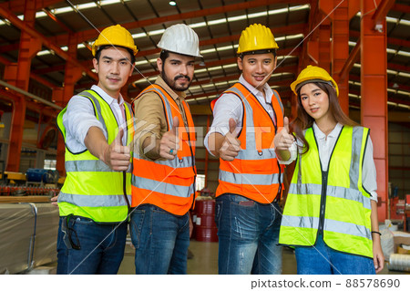 Team Foreman or Team worker work at factory site  88578690
