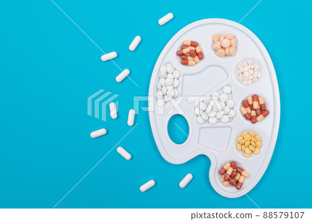 Pharmaceutical Industry and Medicinal Products - Different Colored Pills Pharmaceutical Industry and Medicinal Products - Different Colored Pills 88579107