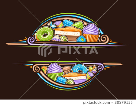 Vector border for Pastry Shop 88579135