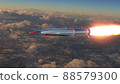 Hypersonic rocket flies above the clouds 88579300