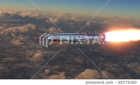 Hypersonic rocket flies above the clouds Hypersonic rocket flies above the clouds 88579300