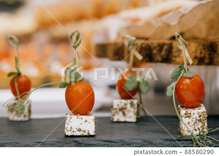 Delicacies and snacks at the buffet or banquet. Catering. Delicacies and snacks at the buffet or banquet. Catering. 88580290