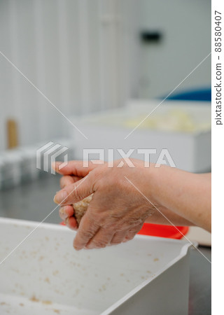 The process of making homemade dumplings.Russian food. The process of making homemade dumplings.Russian food. 88580407