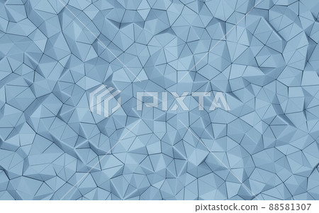 3d render, textured triangle shape frosty blue empty background 88581307