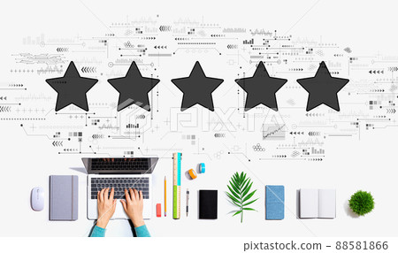 Rating star concept with person using a laptop 88581866