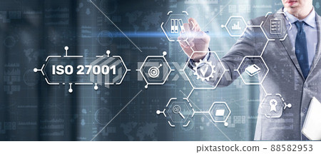 ISO 27001. International information security standard. Concept of ISO standards quality control warranty 88582953