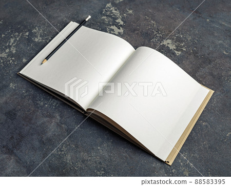 Blank book and pencil 88583395