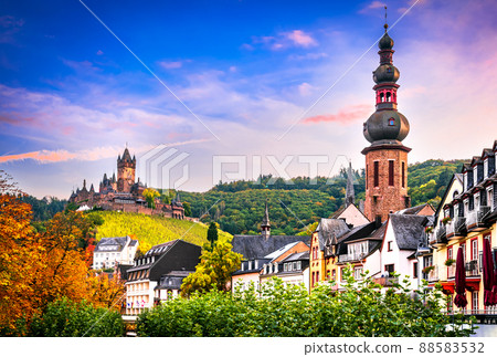 Cochem, Germany - Moselle River, travel landscape. Cochem, Germany - Moselle River, travel landscape. 88583532