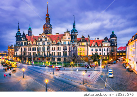 Dresden, Germany - Old town twilight in Saxony 88583576