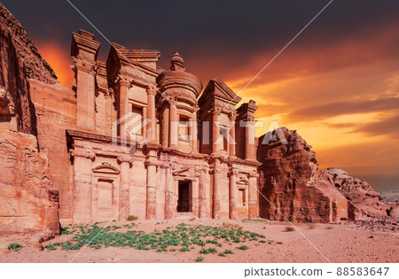 Ad Deir, the Monastery of Petra, Wadi Musa in Jordan Ad Deir, the Monastery of Petra, Wadi Musa in Jordan 88583647