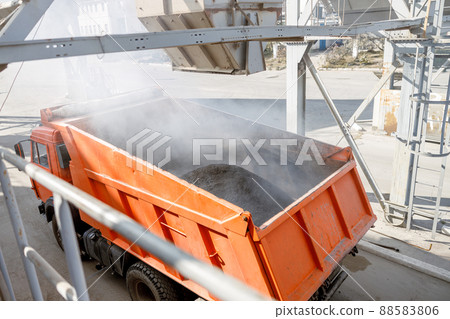 Truck loaded with building material in plant Truck loaded with building material in plant 88583806