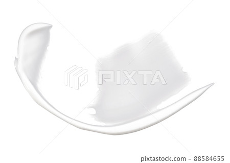 White cream swipe isolated on white. Foundation texture, lotion smudge, moisturizer sample 88584655