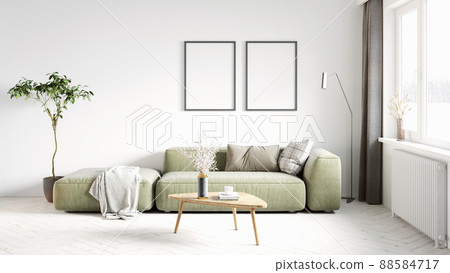 Mock-up frame in home interior background, 3d render 88584717
