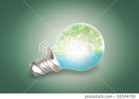 Light bulbs and fresh green renewable energy 88584793