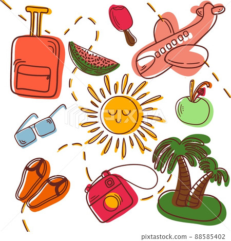 Set isolated summer icon 88585402