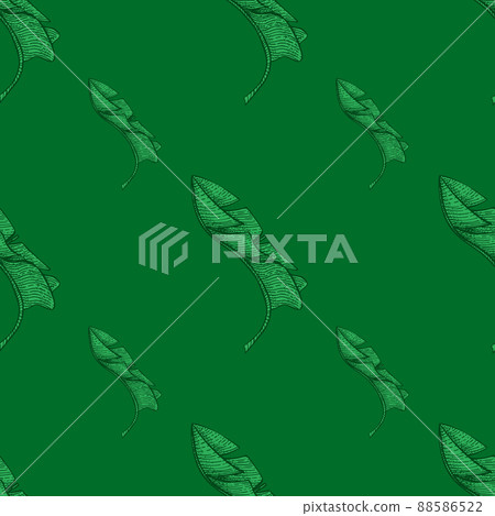 Banana leaves seamless pattern.Vintage tropical branch in engraving style. Banana leaves seamless pattern.Vintage tropical branch in engraving style. 88586522