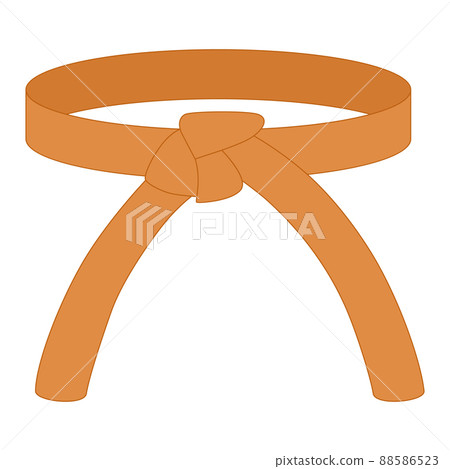 Karate belt orange color isolated on white background. Design icon of Japanese martial art in flat style. 88586523