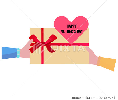 Mother's Day Illustration of giving a gift to give a present by hand 88587071