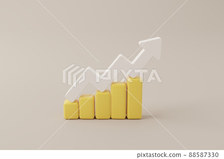 Coins stack growthing meaning increase money value with arrow sign 88587330