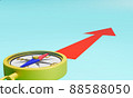Compass (image of direction, course, correct direction, etc.): 3d rendered image 88588050