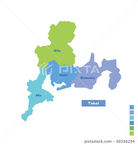 Map of Japan / Map of Japan Tokai region Rainy... - Stock Illustration ...