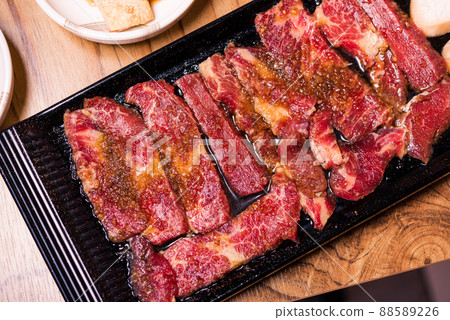 Korean traditional style fresh pork beef belly BBQ 88589226