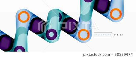 Modern stylish geometric background. Abstract round shapes composition for wallpaper, banner, background or landing Modern stylish geometric background. Abstract round shapes composition for wallpaper, banner, background or landing 88589474