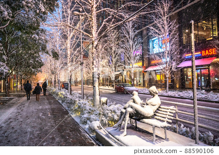 《Tokyo》 Snowy landscape of Tokyo, Otemachi with heavy snowfall 《Tokyo》 Snowy landscape of Tokyo, Otemachi with heavy snowfall 88590106