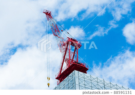 Building Construction site tower crane Building Construction site tower crane 88591131