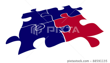 Puzzle pieces in perspective, eps10 vector illustration. Puzzle pieces in perspective, eps10 vector illustration. 88591135