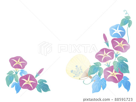 夏季牽牛花和宇智波白色背景的形象 夏季牽牛花和宇智波白色背景的形象 88591723