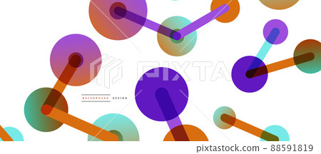 Abstract background. Round dots connected by lines. Trendy techno business template for wallpaper, banner, background or landing Abstract background. Round dots connected by lines. Trendy techno business template for wallpaper, banner, background or landing 88591819