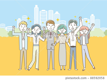 精力充沛的上班族男女套裝 88592058