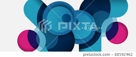 Circle and round shapes abstract background. Vector illustration for wallpaper banner background or landing page Circle and round shapes abstract background. Vector illustration for wallpaper banner background or landing page 88592462