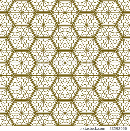 Seamless traditional Japanese ornament Kumiko. Brown color lines. Seamless traditional Japanese ornament Kumiko. Brown color lines. 88592966