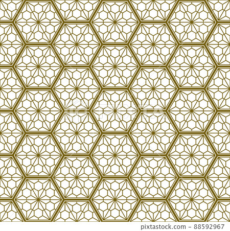 Seamless traditional Japanese ornament Kumiko. Brown color lines. Seamless traditional Japanese ornament Kumiko. Brown color lines. 88592967
