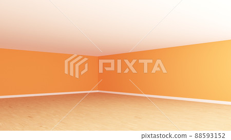 Empty Interior Corner with Orange Stucco Walls, White Ceiling, Light Parquet Floor and a White Plinth. Unfurnished Empty Room. Perspective View. 3d rendering, Ultra HD 8K, 7680x4320, 300 dpi Empty Interior Corner with Orange Stucco Walls, White Ceiling, Light Parquet Floor and a White Plinth. Unfurnished Empty Room. Perspective View. 3d rendering, Ultra HD 8K, 7680x4320, 300 dpi 88593152