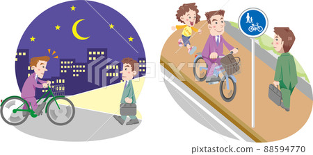 自行車<交通規則/夜燈和人行道交通/商人> 88594770