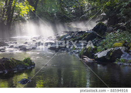 [Fujiyoshida City, Yamanashi Prefecture] A cool rest in summer Katsura River / Kaneyama Falls August 88594916