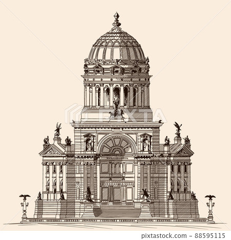 City landscape drawing. City landscape drawing. 88595115