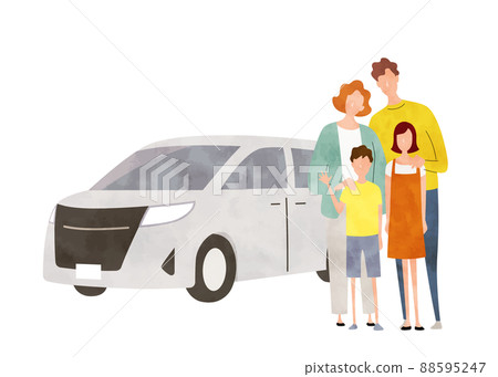 矢量圖素材：汽車和家庭 88595247